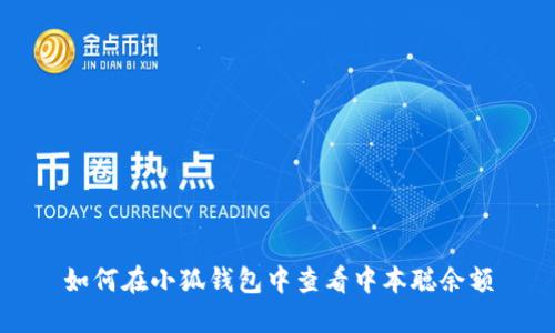 如何在小狐錢包中查看中本聰余額